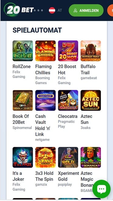 20 bet casino mobile Spiele