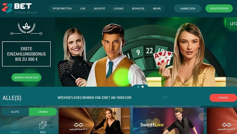 22Bet Online Casino Ausland