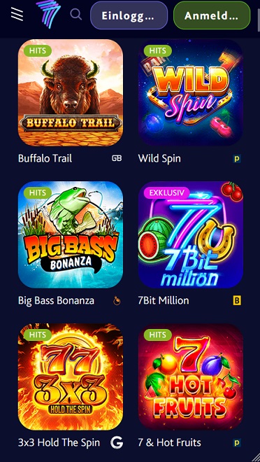 7Bit Mobile Casino Spiele