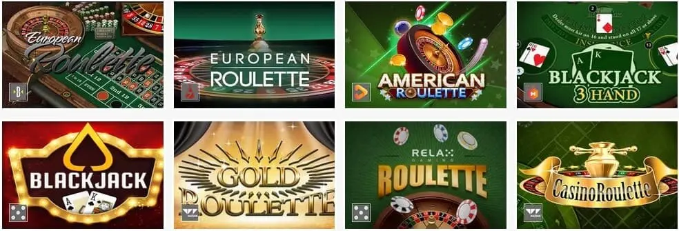 Bahigo Tischspiele in Live Casinos