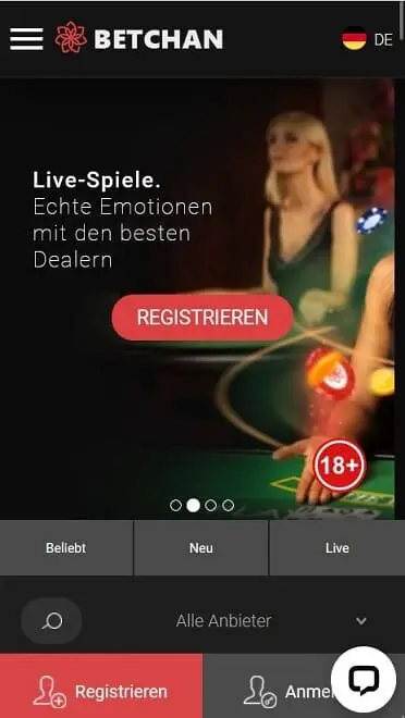 Betchan mobile Casinos Anmelden